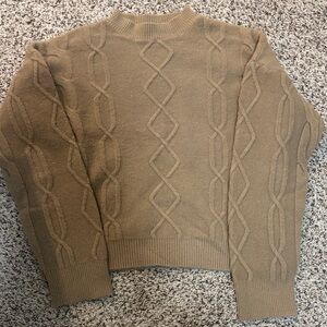 Zara Brown Cable Knit Sweater